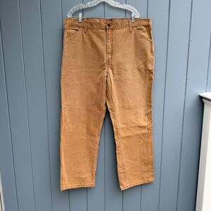 Dickies Carpenter Canvas Pants Painter Work Carhartt Style Brown Size 40x30 EUC